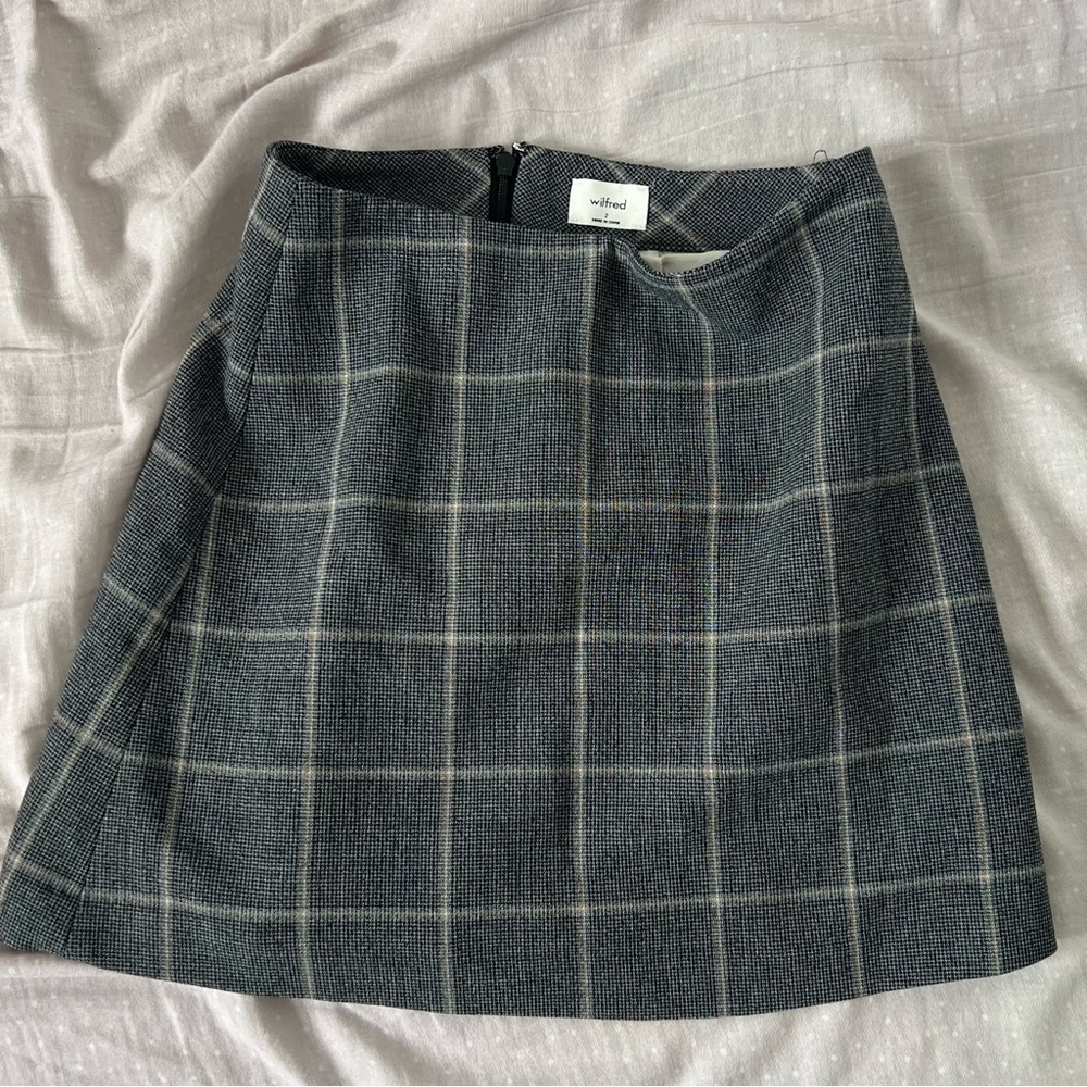 Wilfred Charcoal Checkered Mini Skirt